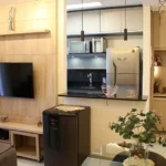 Sala de estar com cozinha